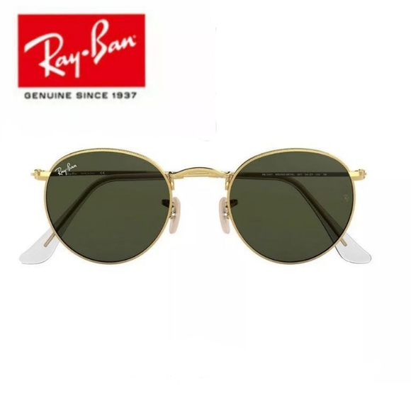 RayBan Round Metal Black Lenses RB3447 Men Women - Main Image